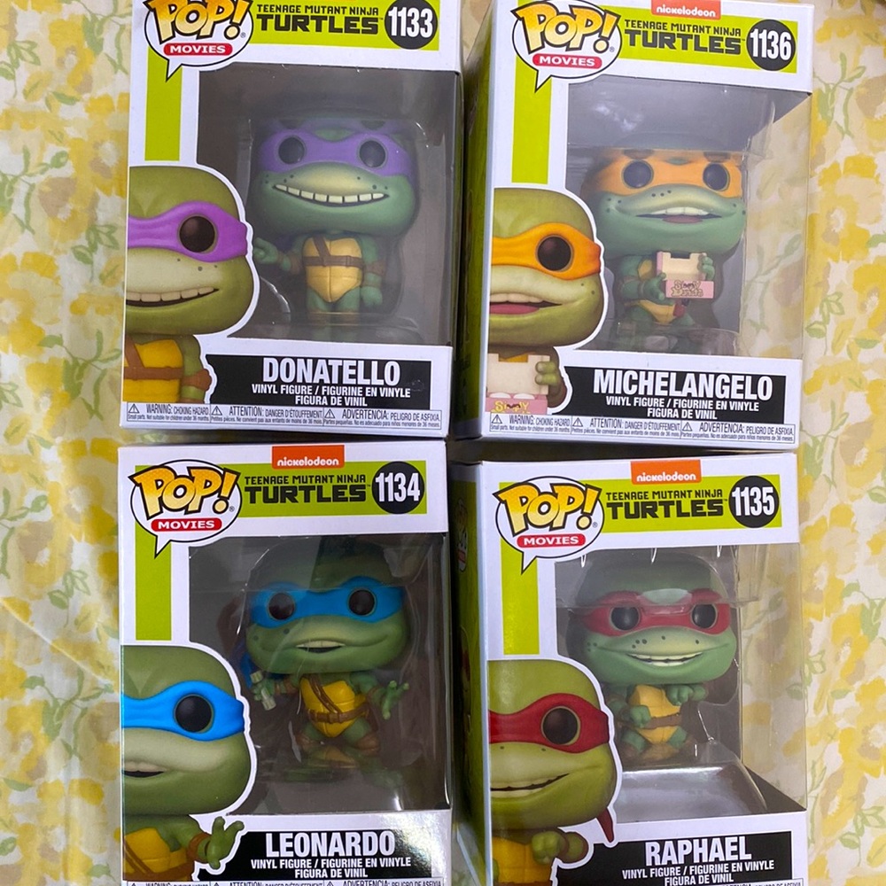 A set of 4 Teenage Mutant Ninja Turtles Funko Pops